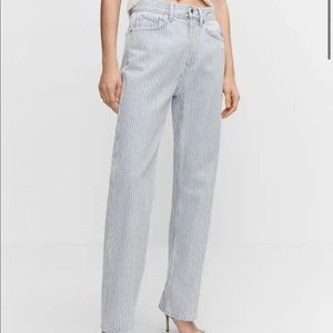 MANGO Straight striped jeans